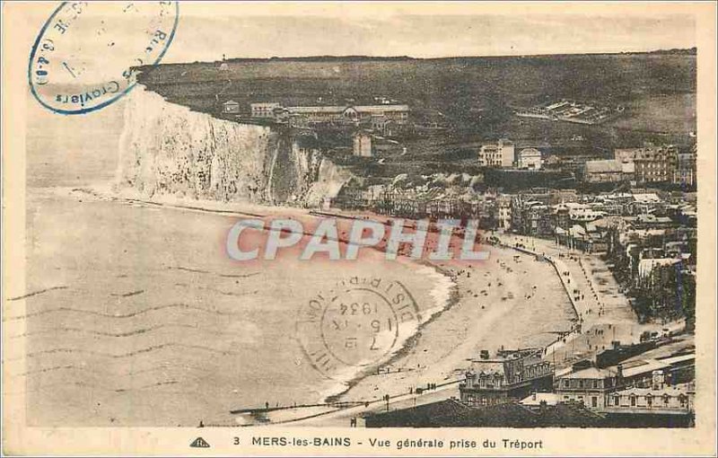 Old Postcard Mers baths general view taken of treport