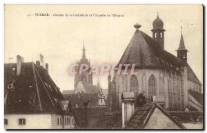 VINTAGE POSTCARD Colmar Bell tower of the Cathedral and The Vault of Hospital