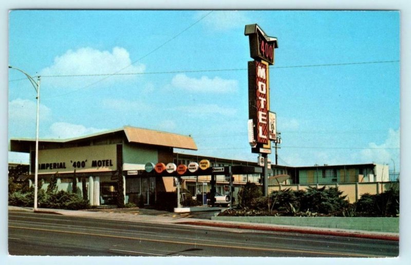 BARSTOW, California CA~ Roadside IMPERIAL 400 MOTEL Route 66 ~1960s-70s Postcard