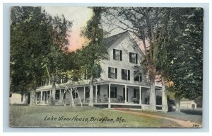 Early Bridgton ME Maine Lake View House Postcard