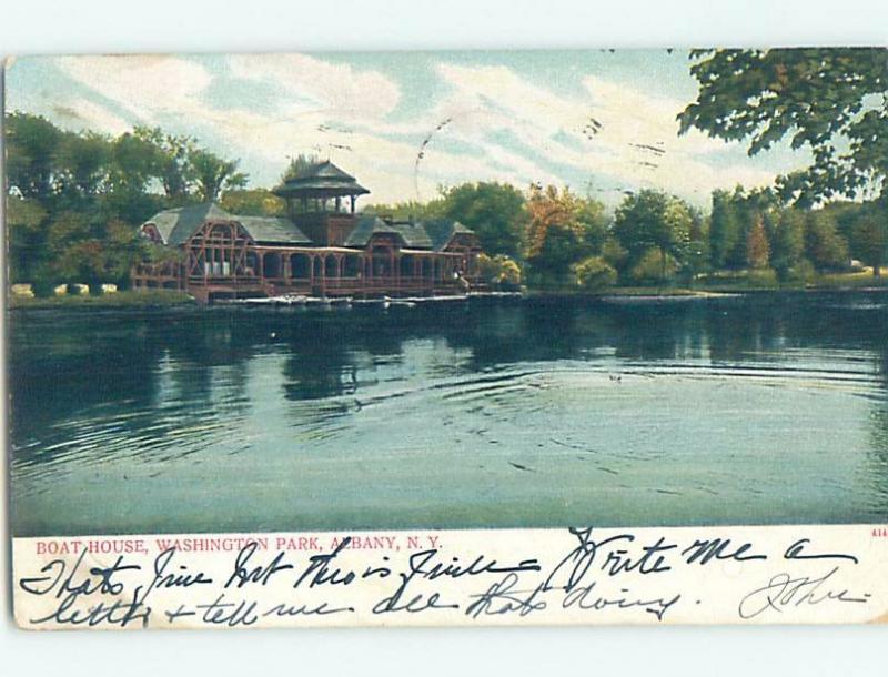 Pre-1907 WASHINGTON PARK BOATHOUSE Albany New York NY G2638