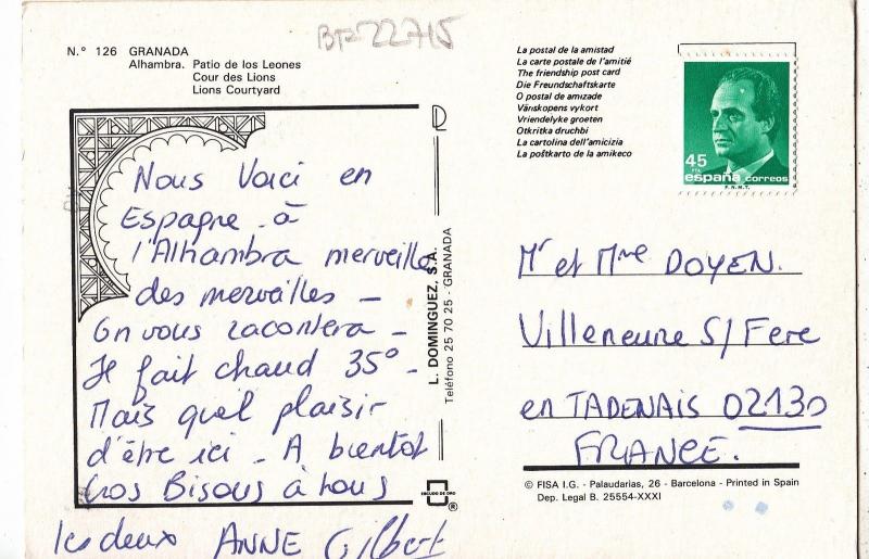 BF22715 granada alhambra patio de los leones   spain  front/back image