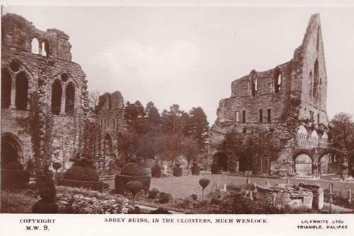 Much Wenlock Abbey Ruins Shropshire Real Photo Postcard
