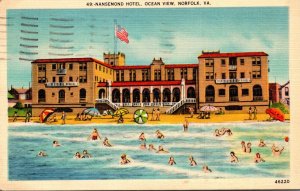 Virginia Norfolk Ocean View Nansemond Hotel 1943