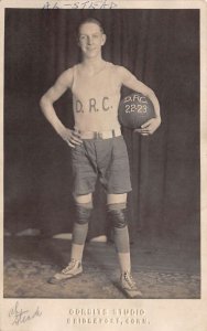 Bridgeport Connecticut DRC Basketball Player Sports Real Photo Postcard AA64702