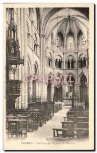 Postcard Old Chablis Interior of St. Martin's Church