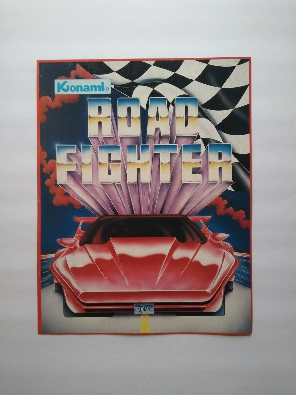 Konami Road Fighter Arcade FLYER 1984 Original Video Game Art Print Retro Racing 