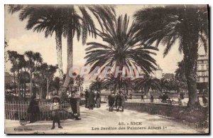 Postcard Old Nice Les Jardins Albert I of Palms