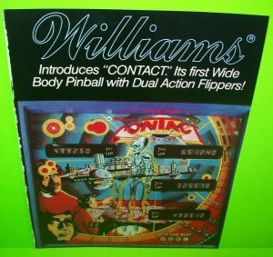 Contact Pinball FLYER Original 1978 Game Artwork Aliens Space Robot Art Vintage