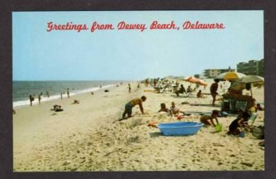 DE Greetings from DEWEY BEACH DELAWARE Postcard PC