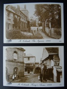 Cornwall 2 x ST. COLUMB THE SQUARE & KINGS HEAD Reproduction PC c1888 by Frith