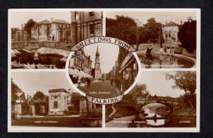 Scotland Greetings From Falkirk Views High St Postcard Real Photo RP RPPC