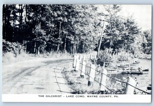 1940 Wayne County Pennsylvania Vintage Postcard Gilchrist Lake Como Road Trees