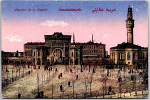 Ministere de la Guerre Constantinople Turkey Front Building Grounds Postcard