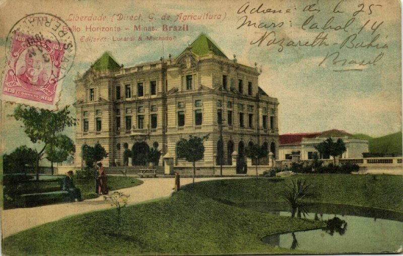 brazil, BELO HORIZONTE, Praça da Liberdade, Direct. G. de Agriculture (1910)