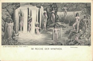 Art Nouveau Im Reiche Der Nymphen Vintage Postcard 07.37