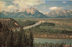 Postcard Grand Tetons Wyoming