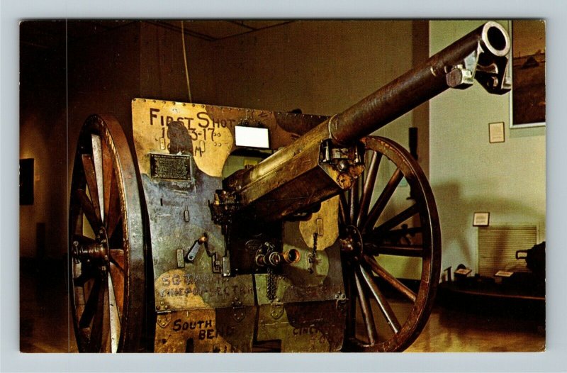 West Point NY-New York, Field Gun Fired First Shot World War I, Chrome Postcard 