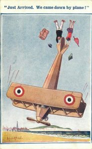 Artist impression Aviation Humor Comic 1920s Postcard Bamforth 11640
