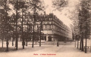 Vintage Postcard 1937 L'Hotel Continental Historic Luxury Hotel Paris France