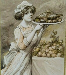 John Winsch Thanksgiving Postcard Schmucker Victorian Embossed Turkey Plate 1911
