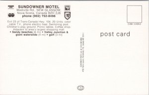 Sundowner Motel New Glasgow NS Nova Scotia Multiview Unused Vintage Postcard H42
