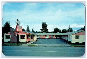 1960 State Motel Exterior Roadside Scene Coeur D'Alene Idaho ID Signage Postcard