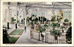 Hathorn Spring State Reservation Building Saratoga Springs NY Vtg Postcard M08