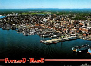 Maine Portland Aerial View Showing Portland Waterfront 2005