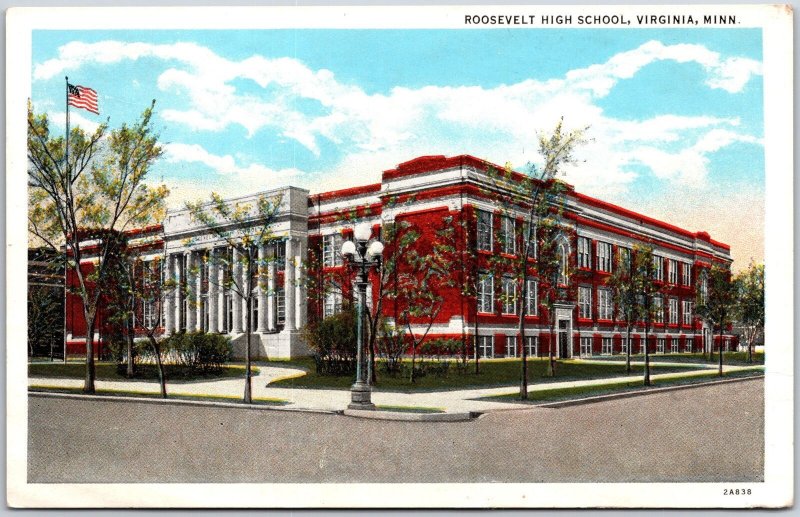 Roosevelt High School Virginia Minnesota MN Street View Building Postcard