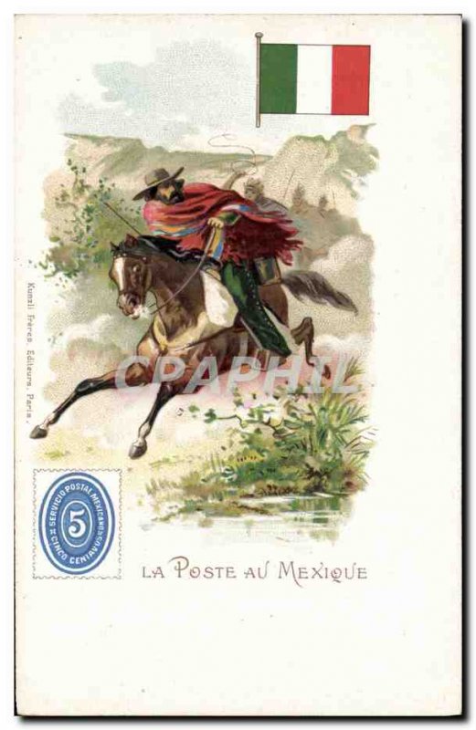 Old Postcard The post mexico horse