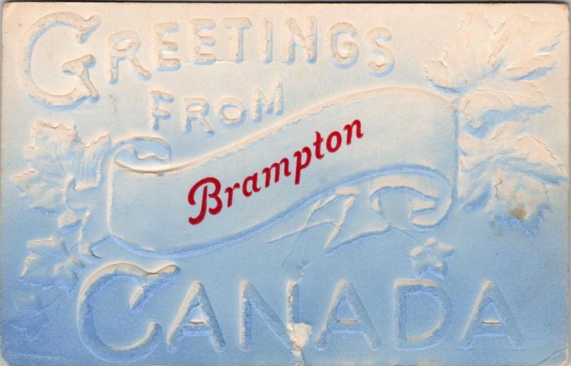 Greetings from Brampton Ontario ON Ont Antique Postcard E19 *As Is