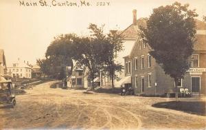 Canton ME Main Street Grocery Store Old Car RPPC