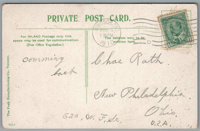 CANADA WINDSOR SANDWICH STREET ANTIQUE POSTCARD