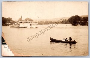 K48/ Greenwood Lake New Jersey RPPC Postcard c1910 Steamer Monclair 524