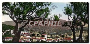 Postcard Modern Nyons view through the olive trees