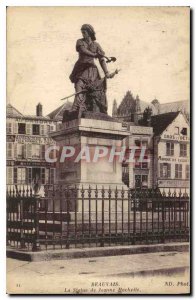 Old Postcard Beauvais statue of Jeanne Hachette