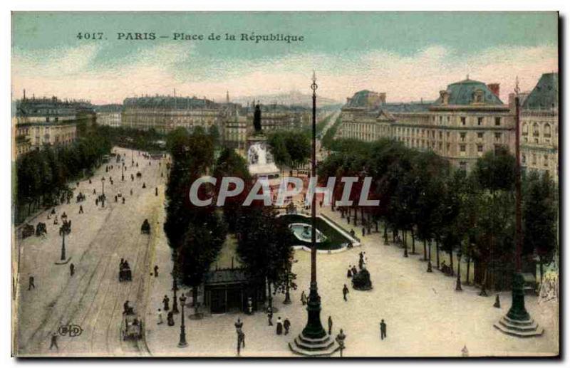 Paris Old Postcard Place de la Republique