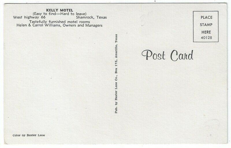 Shamrock, Texas, Early View of Kelly Motel