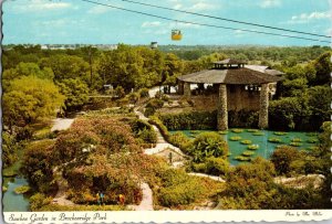 Aerial View Sunken Garden Branckenridge Park San Antonio TX c1971 Postcard J45