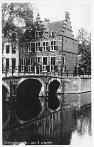 B94638 amsterdam huis aan 3 grachten  real photo netherlands