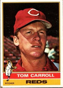 1976 Topps Football Card Tom Carroll Cincinnati Reds sk13554