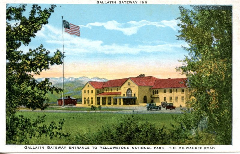 THE MILWAUKEE ROAD, GALLATIN GATEWAY ENTRANCE TO YELLOWSTONE NATIONAL PARK