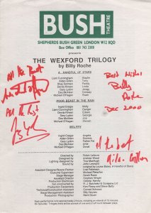 The Wexford Trilogy MULTI Hand Signed Theatre Flyer