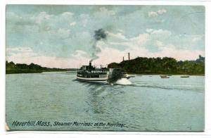 Steamer Merrimac River Haverhill Massachusetts 1910c postcard