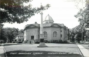 RPPC; First Christian Church & GAR Monument, Shenandoah IA, LL Cook 3A336