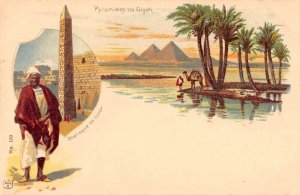 Egypt Africa Giza Pyramids Luxor Obelisk Vintage Postcard AA48845