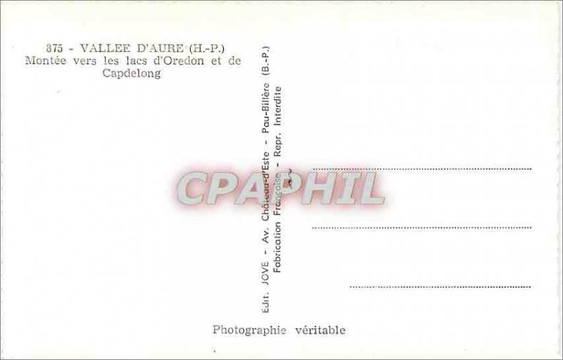 Old Postcard Vallee Aure H P Montee to the lakes of Oredon and Capdelong