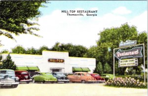 Thomasville, GA Georgia  HILL-TOP RESTAURANT ca1940's Linen ROADSIDE Postcard