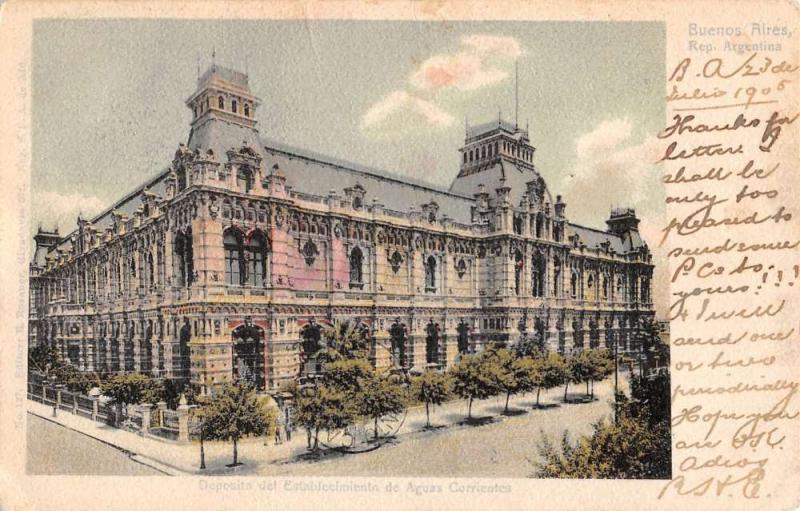 Buenos Aires Argentina Palace of Flowing Water Antique Postcard J40056